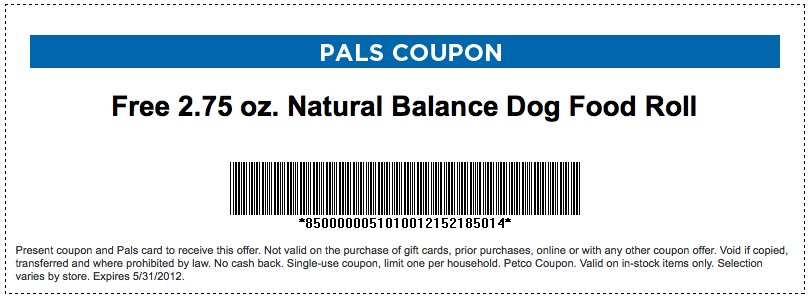 Free 2.75 oz. Natural Balance Dog Food Roll